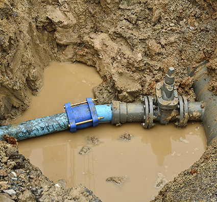 broken water pipe repair