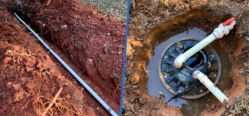 sewer pump installation