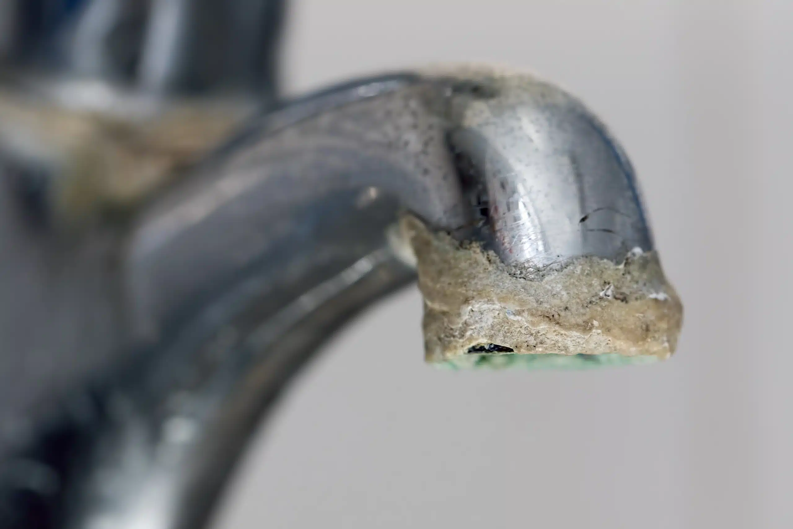 hard water buildup on faucet